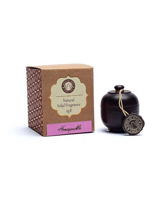 Honeysuckle scented solid perfume in a rosewood jar 6g