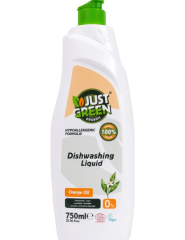 Just Green Organic käsinõudepesuvahend apelsiniõliga 750 ml