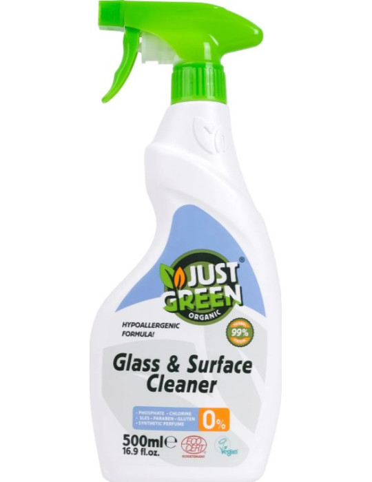 Just Green Organic klaasi- ja pindade puhastusvahend 500 ml