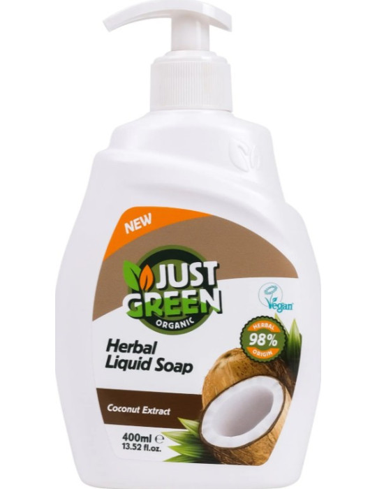 Just Green Organic vedelseep Coconut 400 ml
