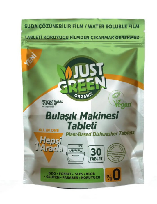 Just Green Organic taimsed nõudepesutabletid 30 tk