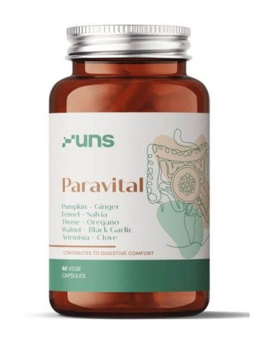 Uns „Paravital“ ingveri ja apteegitilli ekstraktiga, 60 kapslit