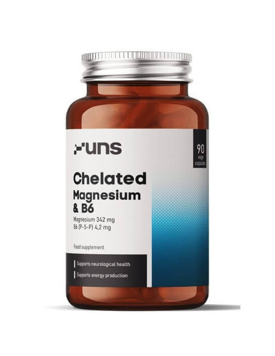 Uns Magnesium bisglycinate + vitamin B6, 90 capsules