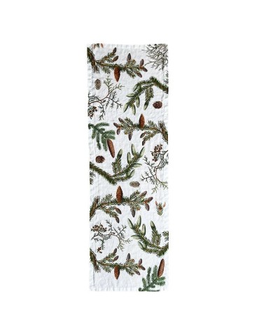 Linen tablecloth with cones 45x145cm