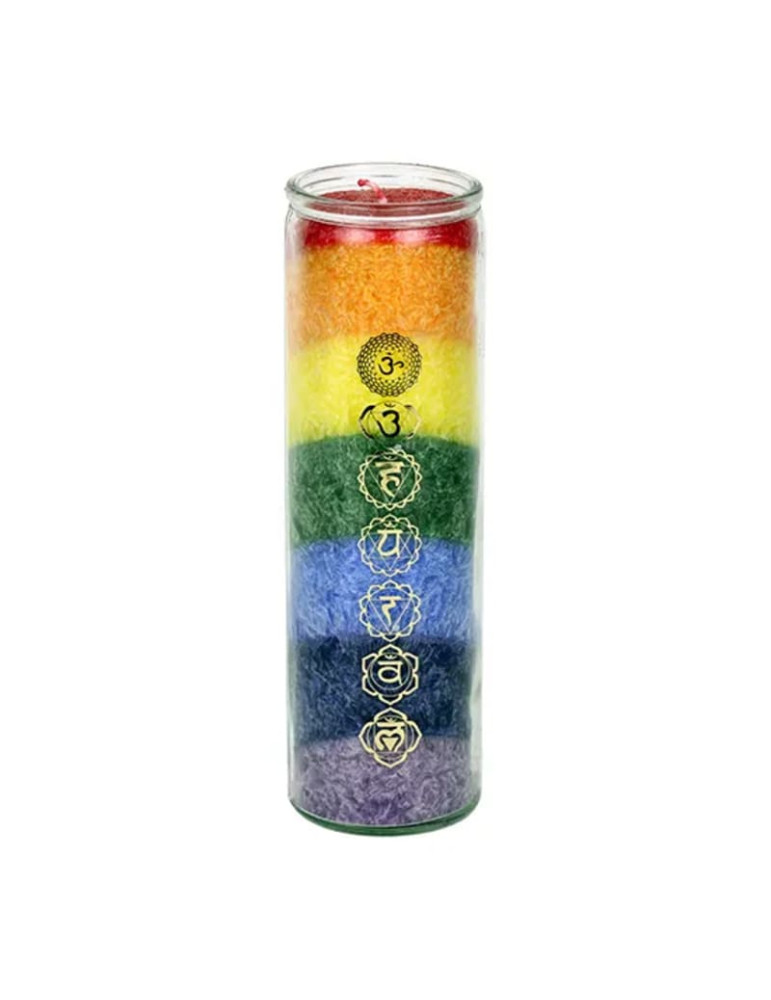 Yogi-Yogini Chakra candle 7 Chakras with essential oil 21x6,5cm   21x6,5cms