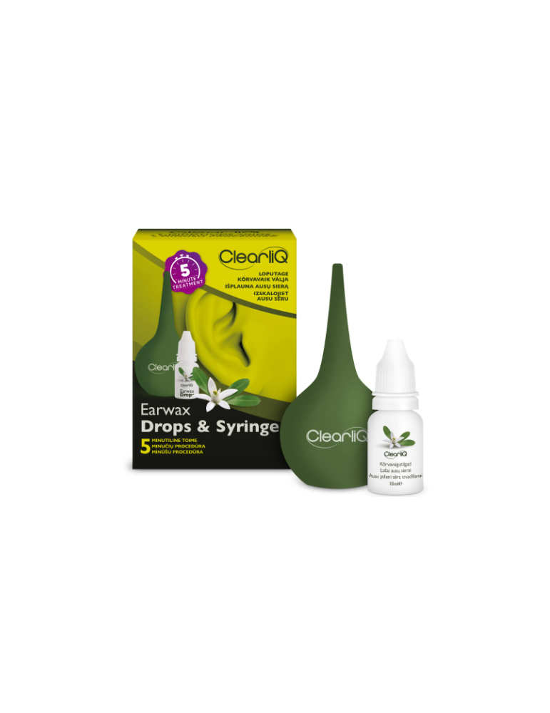 ClearliQ kõrvavaigutilgad 10 ml ja veesüstal 35ml