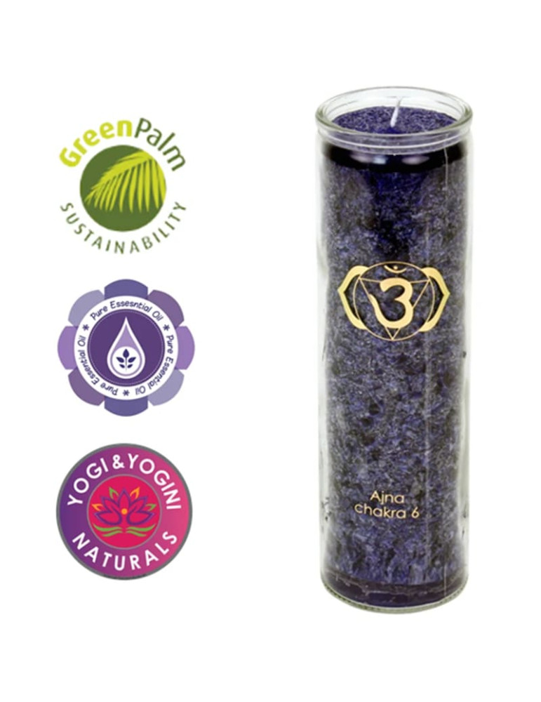 Yogi-Yogini Aromatic Candle stearin 6nd Chakra 100 hours 21x6,5cm