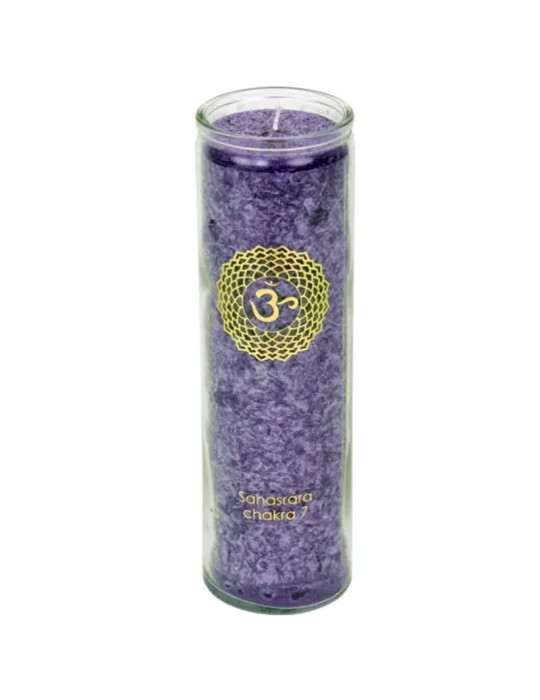 Yogi-Yogini Aromatic Candle stearin 7th Chakra 100 hours  21x6,5cm