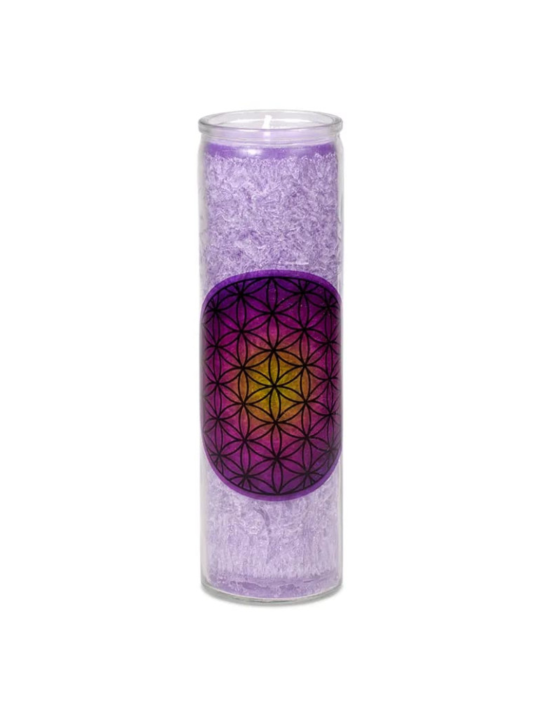 Yogi-Yogini Scented stearin candle Flower of Life purple 21x6,5cm