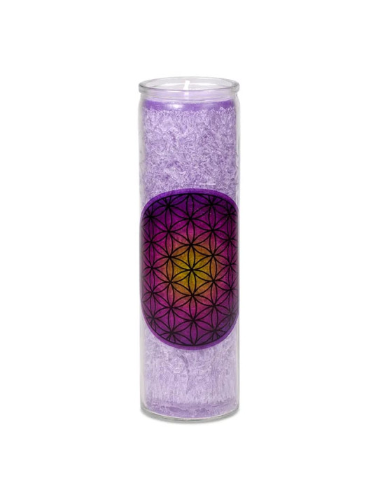 Yogi-Yogini Scented stearin candle Flower of Life purple 21x6,5cm