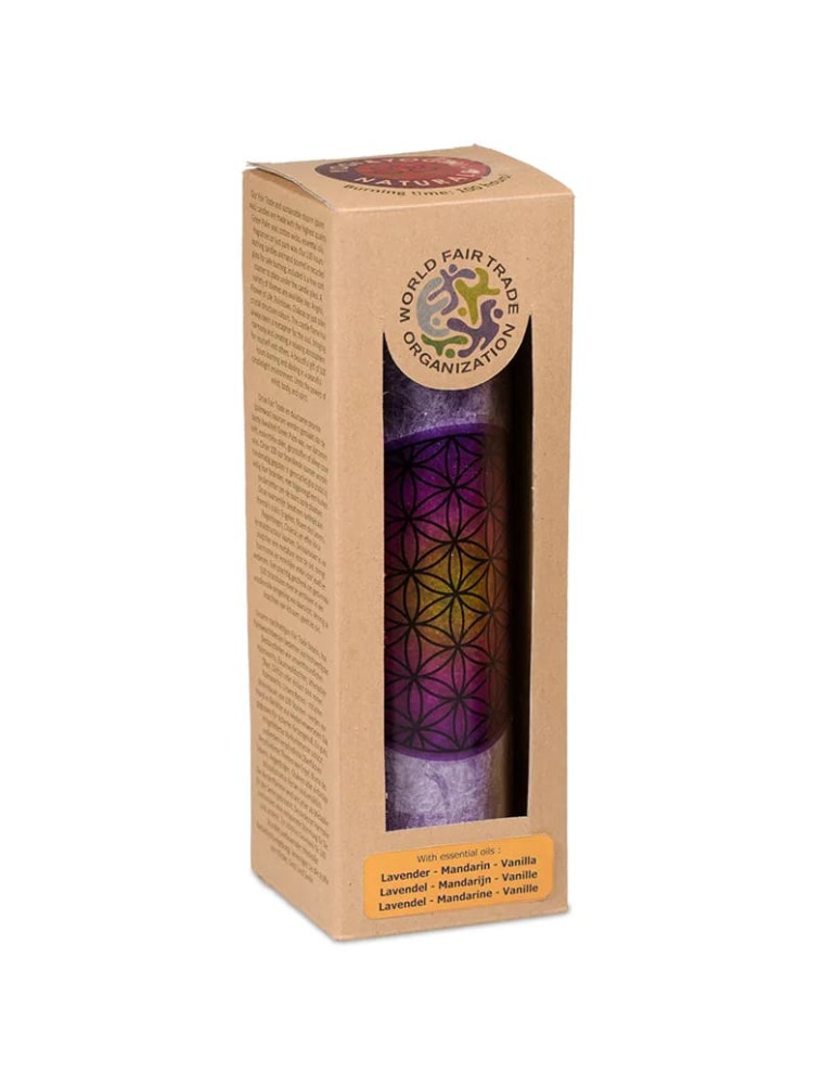 Yogi-Yogini Scented stearin candle Flower of Life purple 21x6,5cm