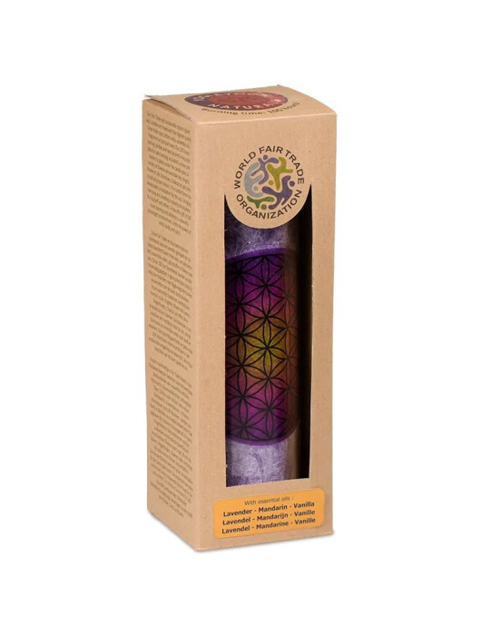 Yogi-Yogini Scented stearin candle Flower of Life purple 21x6,5cm