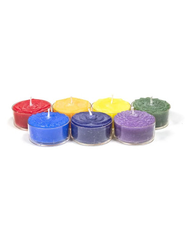 Yogi-Yogini  Chakra scented tea light candles set of 7