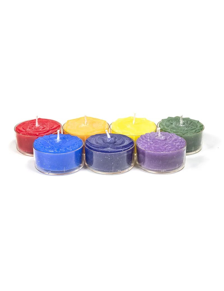 Yogi-Yogini  Chakra scented tea light candles set of 7