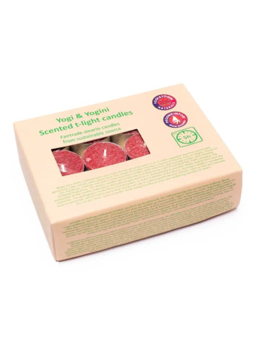 Yogi-Yogini palmivahast roosilõhnaline teeküünlakomplekt 2