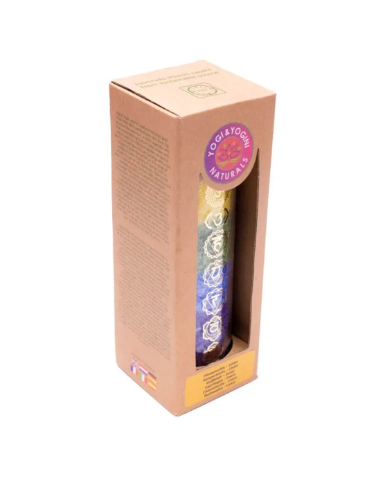 Yogi-Yogini Chakra candle 7 Chakras with essential oil 21x6,5cm   21x6,5cms