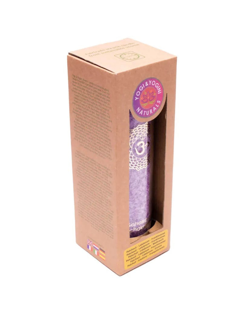 Yogi-Yogini Aromatic Candle stearin 7th Chakra 100 hours  21x6,5cm