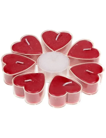 Yogi-Yogini Heart shaped candles stearin rose