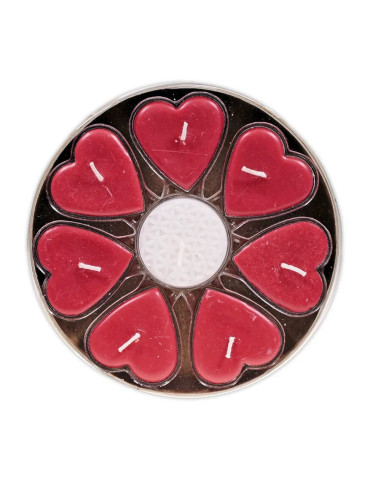Yogi-Yogini Heart shaped candles stearin rose 2