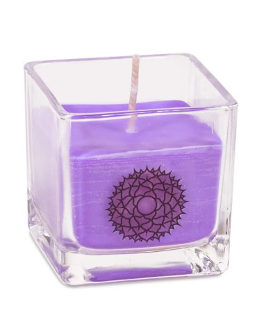 Rapeseed wax scented candle 7th chakra 6x6x6 cm
