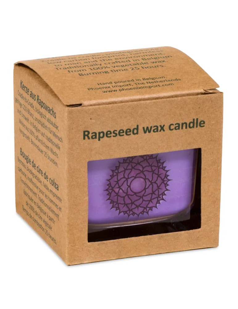 Rapeseed wax scented candle 7th chakra 6x6x6 cm