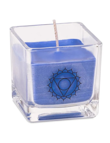 Rapeseed wax scented candle 5th chakra 6x6x6cm