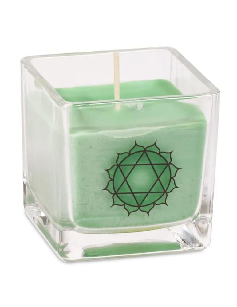 Rapeseed wax scented candle 4th chakra 6x6x6cm