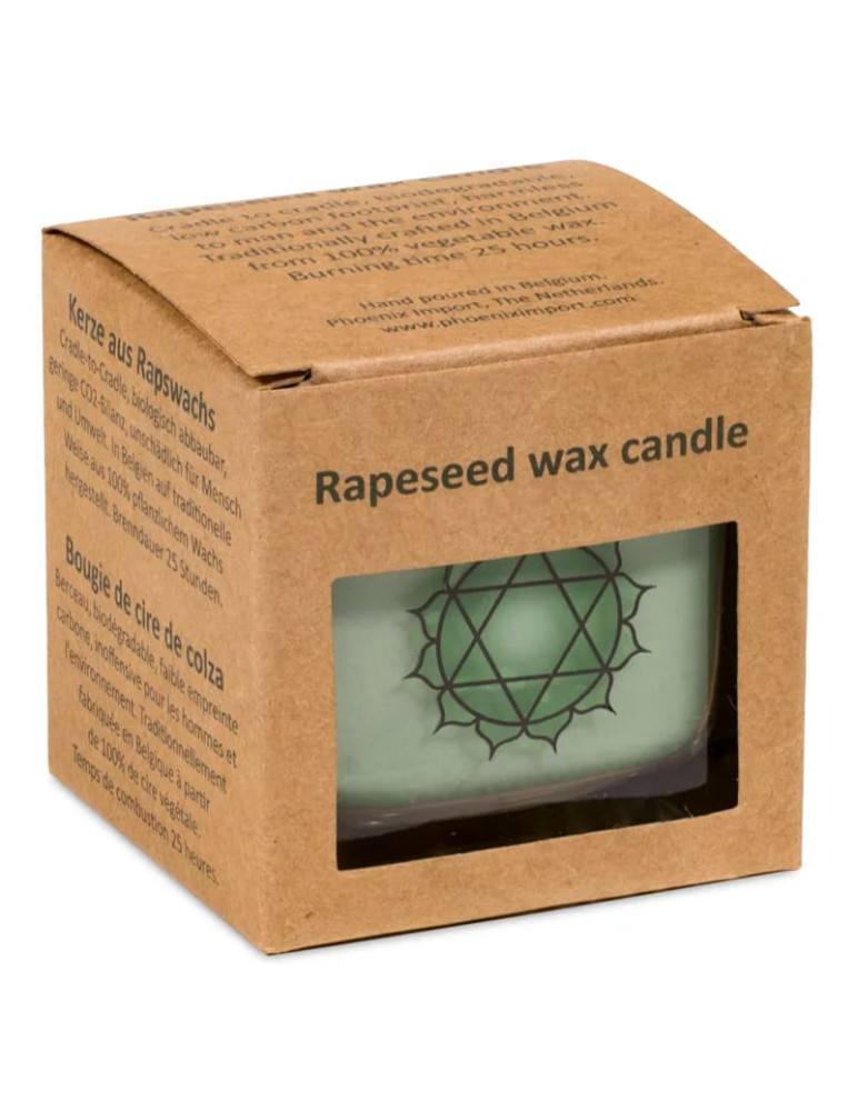 Rapeseed wax scented candle 4th chakra 6x6x6cm