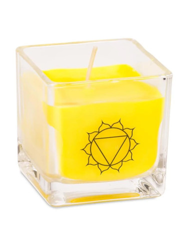 Rapeseed wax scented candle 3rd chakra 6x6x6cm
