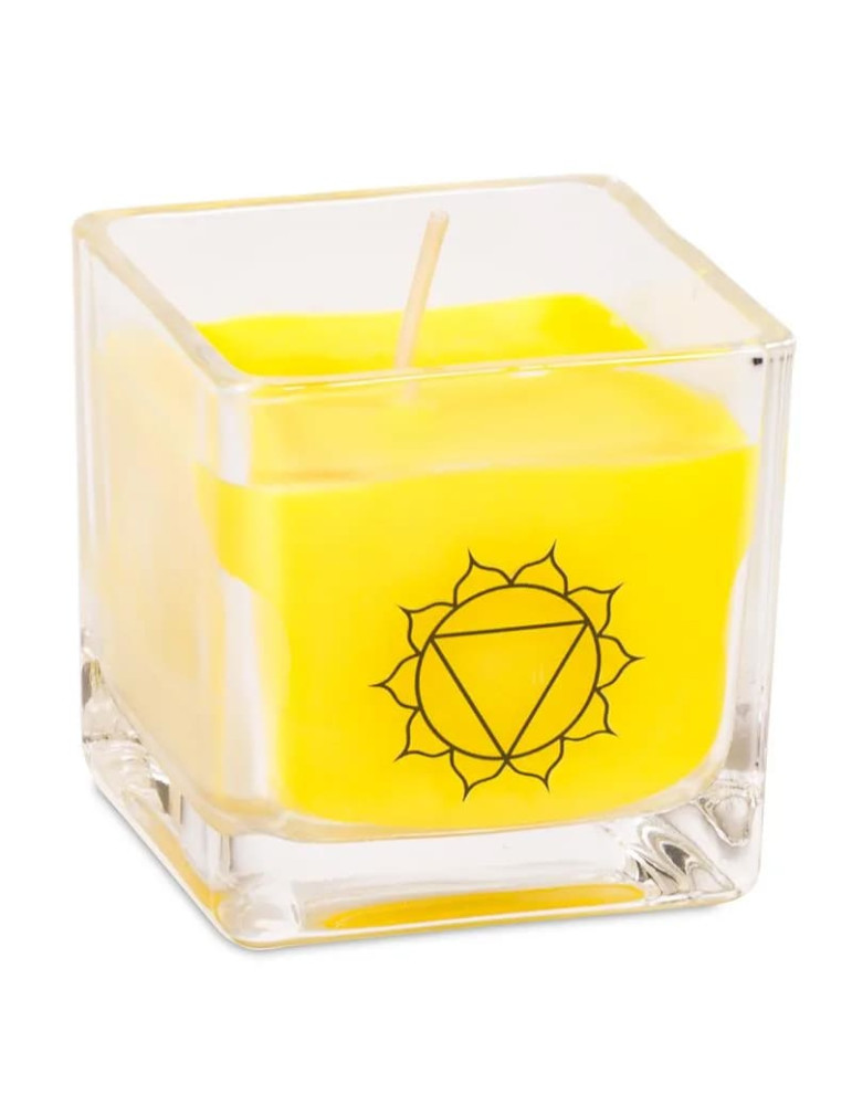Rapeseed wax scented candle 3rd chakra 6x6x6cm