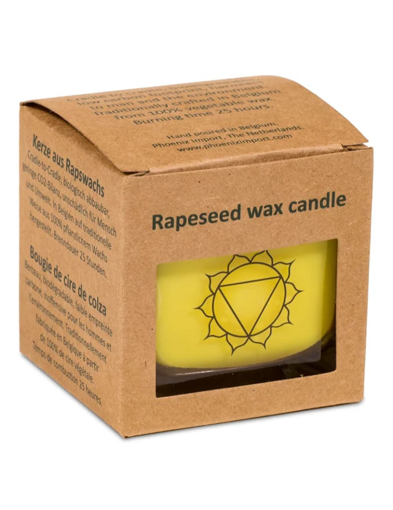 Rapeseed wax scented candle 3rd chakra 6x6x6cm