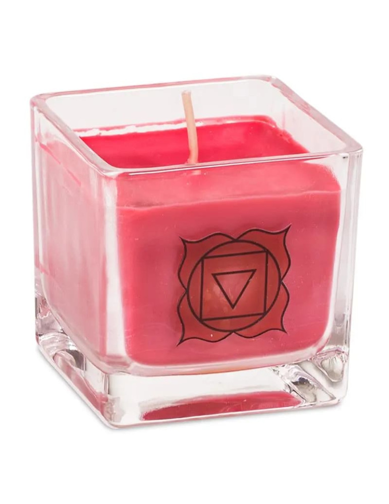 Rapeseed wax scented candle 1st chakra 6x6x6 cm
