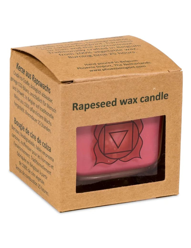 Rapeseed wax scented candle 1st chakra 6x6x6 cm