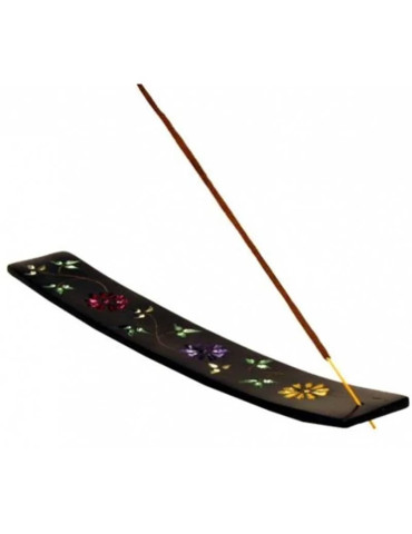 Soapstone floral incense stick burning base 26x4cm
