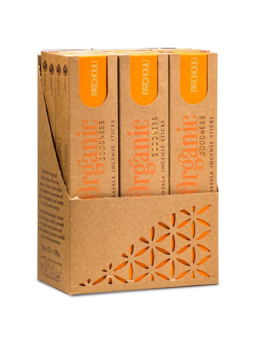 Organic PATCHOULI scent sticks 12 pcs