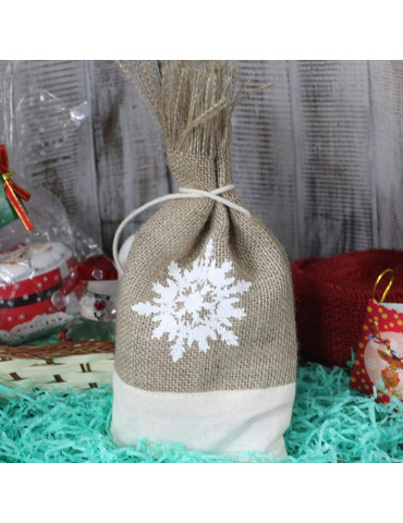 Snowflake yarn gift bag small 24x11cm 2