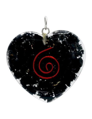 Heart-shaped pendant with shungite stone 3.5 cm